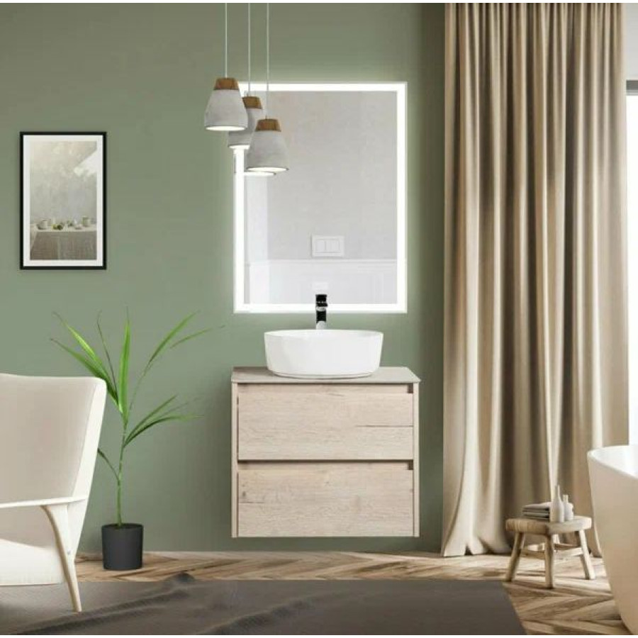 Зеркало BelBagno 60x80 SPC-GRT-600-800-LED-BTN с подсветкой и кнопочным выключателем