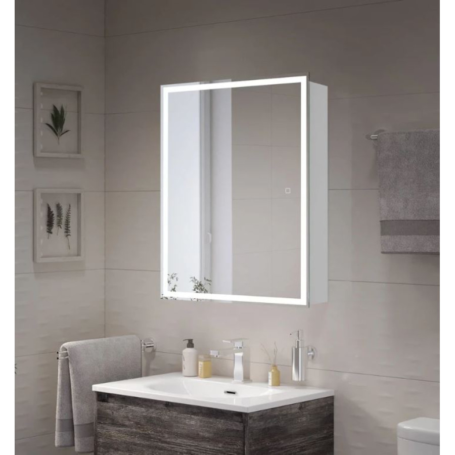 Зеркало-шкаф BelBagno 60x80 SPC-GRT-600/800-1A-LED-TCH с подсветкой