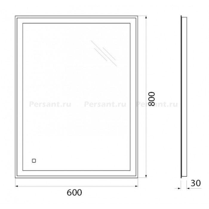 Зеркало BelBagno 60x80 SPC-GRT-600-800-LED-TCH с подсветкой и сенсорным выключателем
