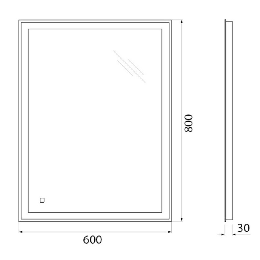 Зеркало BelBagno 60x80 SPC-GRT-600-800-LED-TCH с подсветкой и сенсорным выключателем