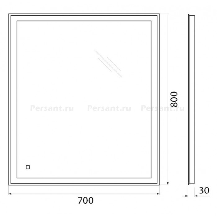 Зеркало BelBagno 70x80 SPC-GRT-700-800-LED-TCH с подсветкой и сенсорным выключателем