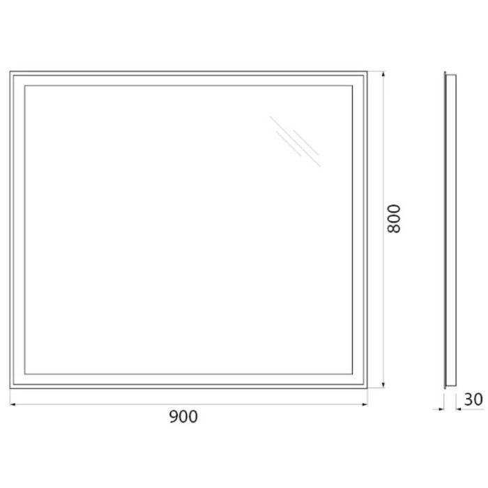 Зеркало BelBagno 90x80 SPC-GRT-900-800-LED-BTN с подсветкой и кнопочным выключателем