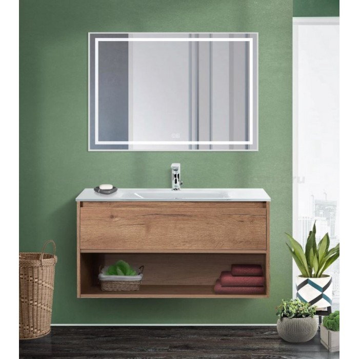 Зеркало BelBagno Kraft 100 сатин SPC-KRAFT-1000-800-LED-TCH-WARM в алюминиевой раме