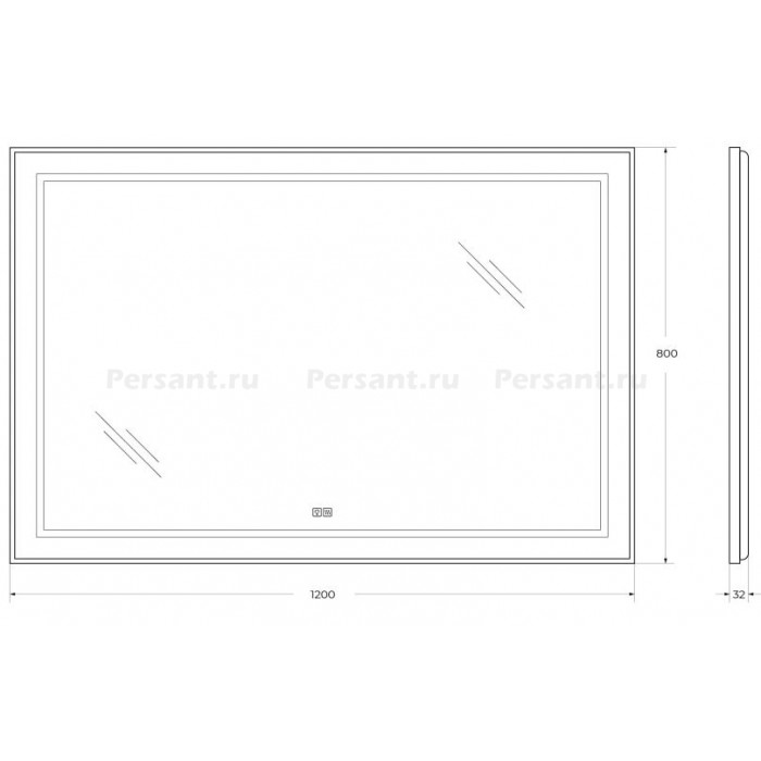 Зеркало BelBagno Kraft 120 сатин SPC-KRAFT-1200-800-LED-TCH-WARM в алюминиевой раме