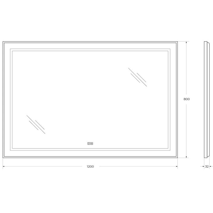 Зеркало BelBagno Kraft 120 сатин SPC-KRAFT-1200-800-LED-TCH-WARM в алюминиевой раме