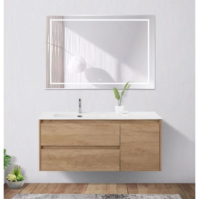 Зеркало BelBagno Kraft 120 сатин SPC-KRAFT-1200-800-LED-TCH-WARM в алюминиевой раме