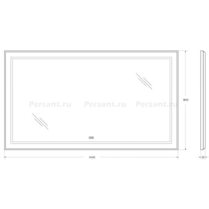 Зеркало BelBagno Kraft 140 черное SPC-KRAFT-1400-800-LED-TCH-WARM-NERO в алюминиевой раме