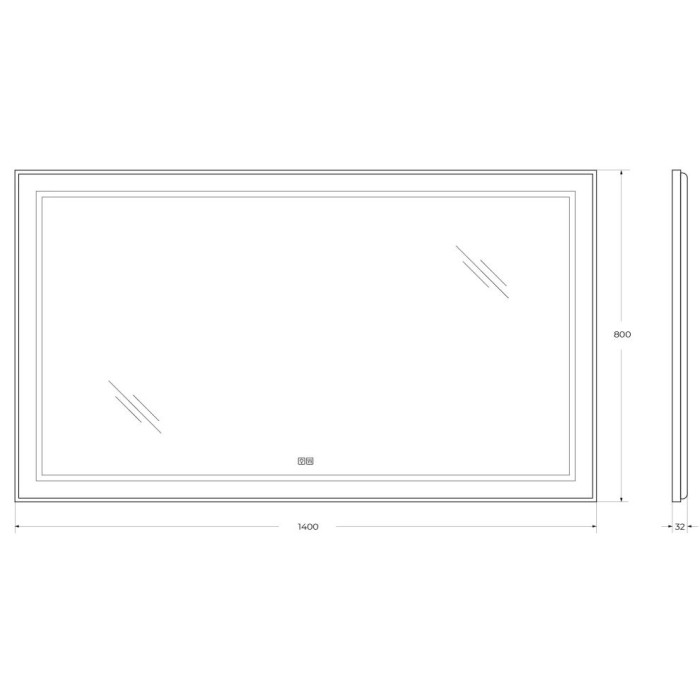 Зеркало BelBagno Kraft 140 черное SPC-KRAFT-1400-800-LED-TCH-WARM-NERO в алюминиевой раме