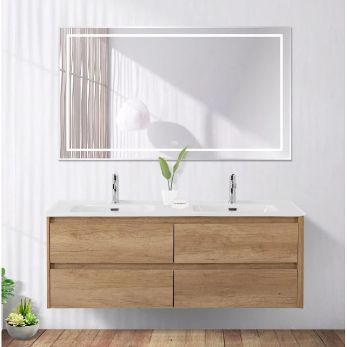 Зеркало BelBagno Kraft 140 сатин SPC-KRAFT-1400-800-LED-TCH-WARM в алюминиевой раме