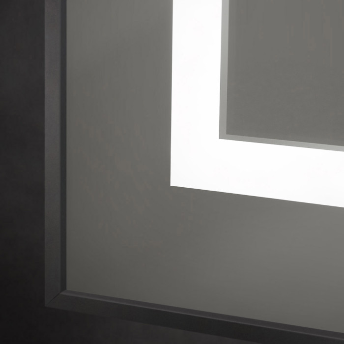 Зеркало BelBagno Kraft 140 черное SPC-KRAFT-1400-800-LED-TCH-WARM-NERO в алюминиевой раме