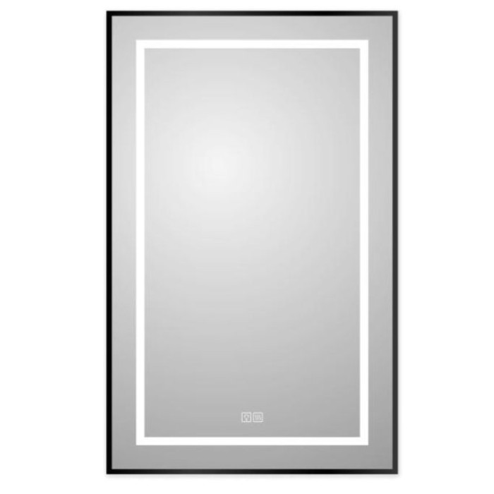 Зеркало BelBagno Kraft 50 черное SPC-KRAFT-500-800-LED-TCH-WARM-NERO в алюминиевой раме