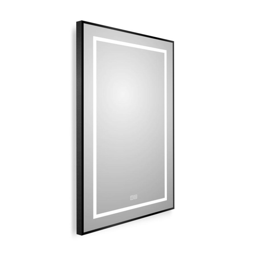 Зеркало BelBagno Kraft 50 черное SPC-KRAFT-500-800-LED-TCH-WARM-NERO в алюминиевой раме