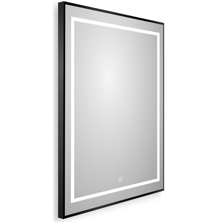 Зеркало BelBagno Kraft 60 черное SPC-KRAFT-600-800-LED-TCH-WARM-NERO в алюминиевой раме