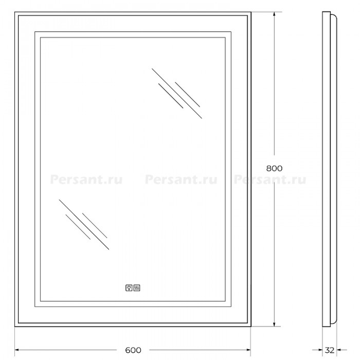 Зеркало BelBagno Kraft 60 сатин SPC-KRAFT-600-800-LED-TCH-WARM в алюминиевой раме
