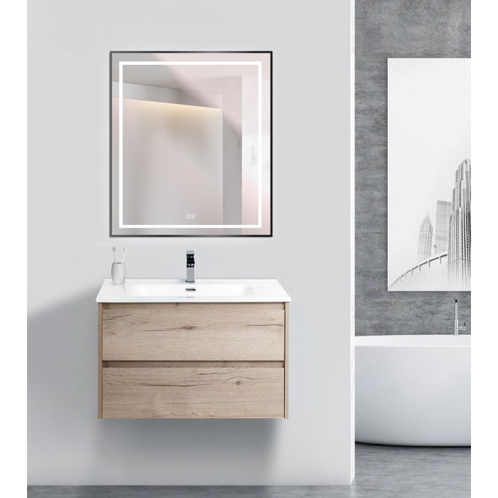 Зеркало BelBagno Kraft 70 черное SPC-KRAFT-700-800-LED-TCH-WARM-NERO в алюминиевой раме