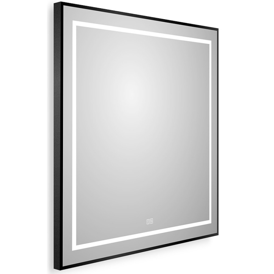 Зеркало BelBagno Kraft 70 черное SPC-KRAFT-700-900-LED-TCH-WARM-NERO в алюминиевой раме