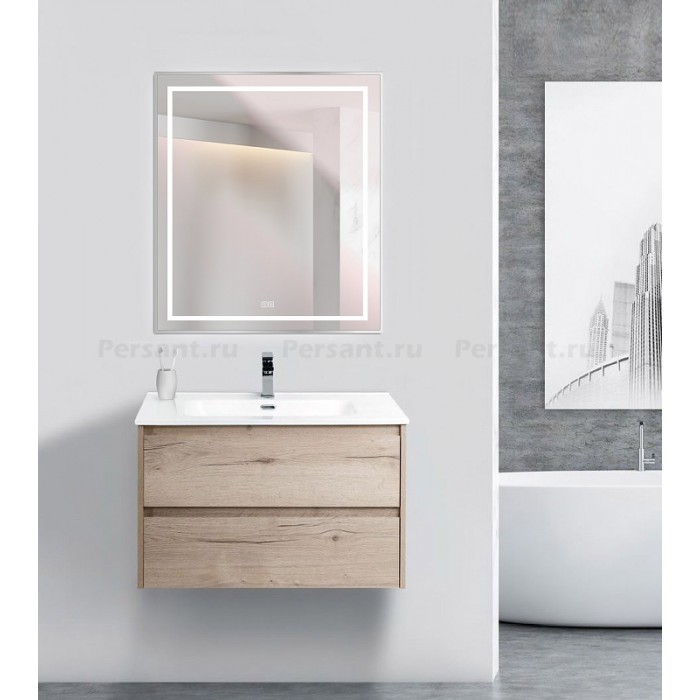 Зеркало BelBagno Kraft 70 сатин SPC-KRAFT-700-800-LED-TCH-WARM в алюминиевой раме