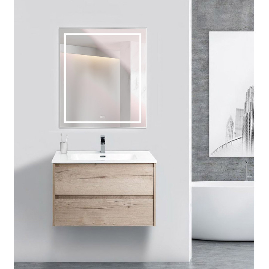 Зеркало BelBagno Kraft 70 сатин SPC-KRAFT-700-900-LED-TCH-WARM в алюминиевой раме