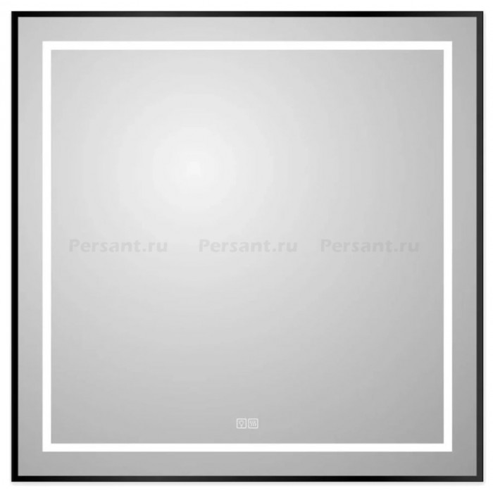 Зеркало BelBagno Kraft 80 черное SPC-KRAFT-800-800-LED-TCH-WARM-NERO в алюминиевой раме