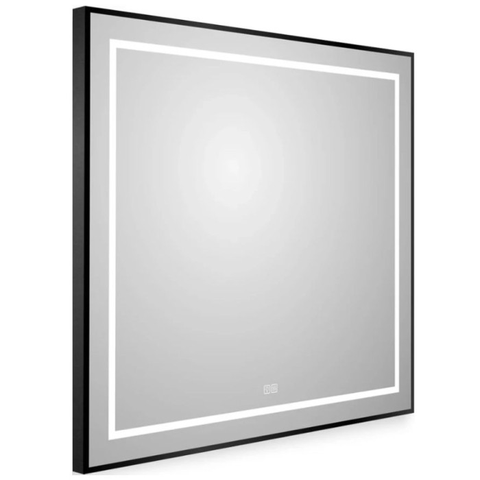 Зеркало BelBagno Kraft 80 черное SPC-KRAFT-800-800-LED-TCH-WARM-NERO в алюминиевой раме