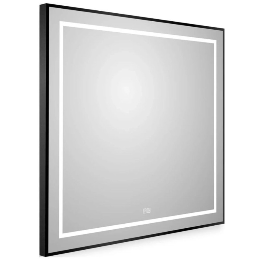 Зеркало BelBagno Kraft 80 черное SPC-KRAFT-800-800-LED-TCH-WARM-NERO в алюминиевой раме