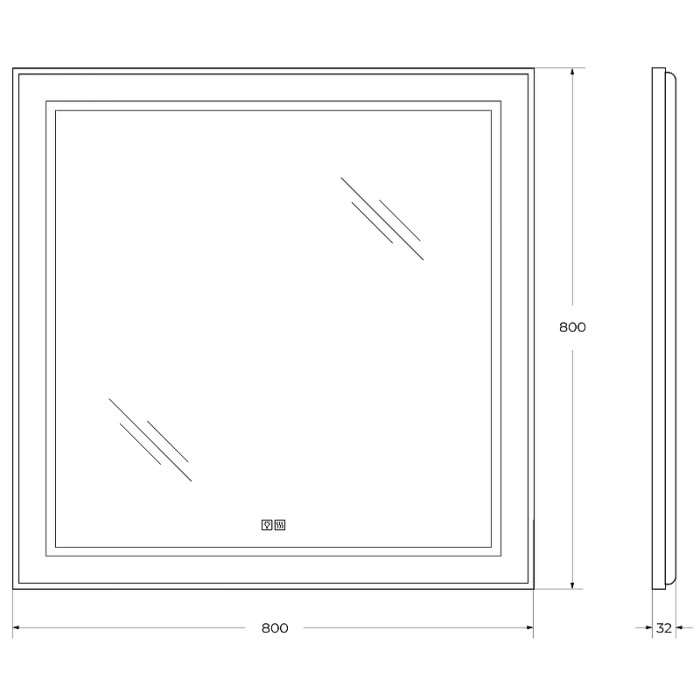 Зеркало BelBagno Kraft 80 сатин SPC-KRAFT-800-800-LED-TCH-WARM в алюминиевой раме