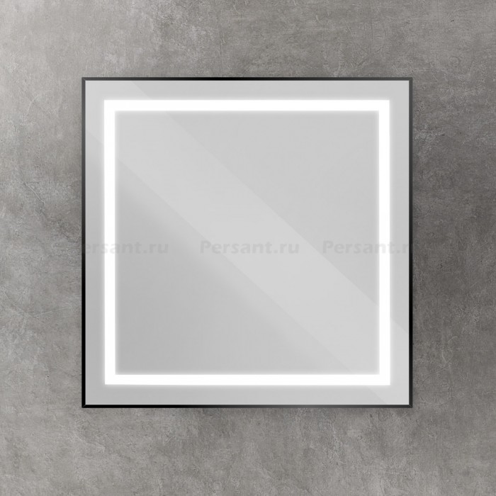 Зеркало BelBagno Kraft 80 черное SPC-KRAFT-800-800-SENS-NERO в алюминиевой раме