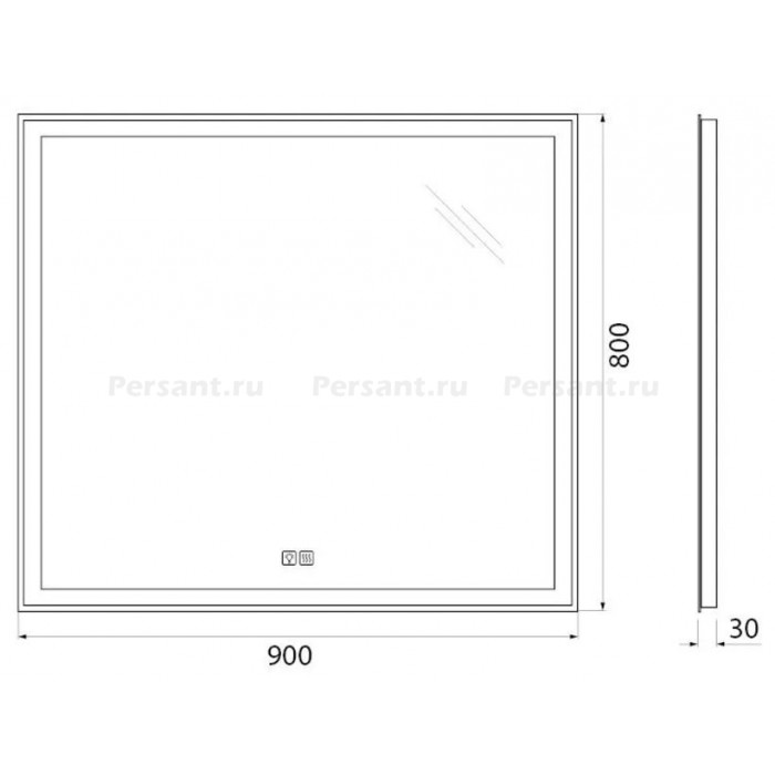 Зеркало BelBagno Kraft 90 сатин SPC-KRAFT-900-800-LED-TCH-WARM в алюминиевой раме