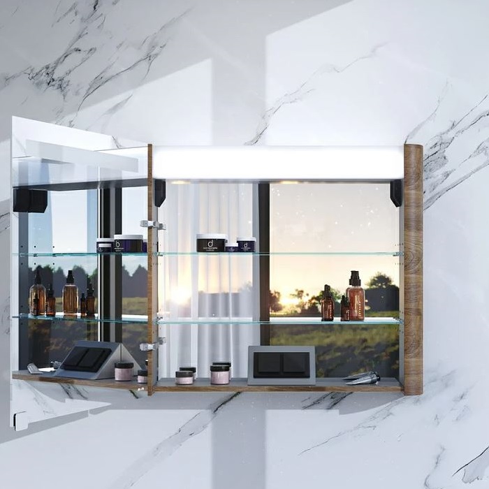 Зеркало-шкаф Am.Pm Sensation M30MCR0801NF 80 R орех