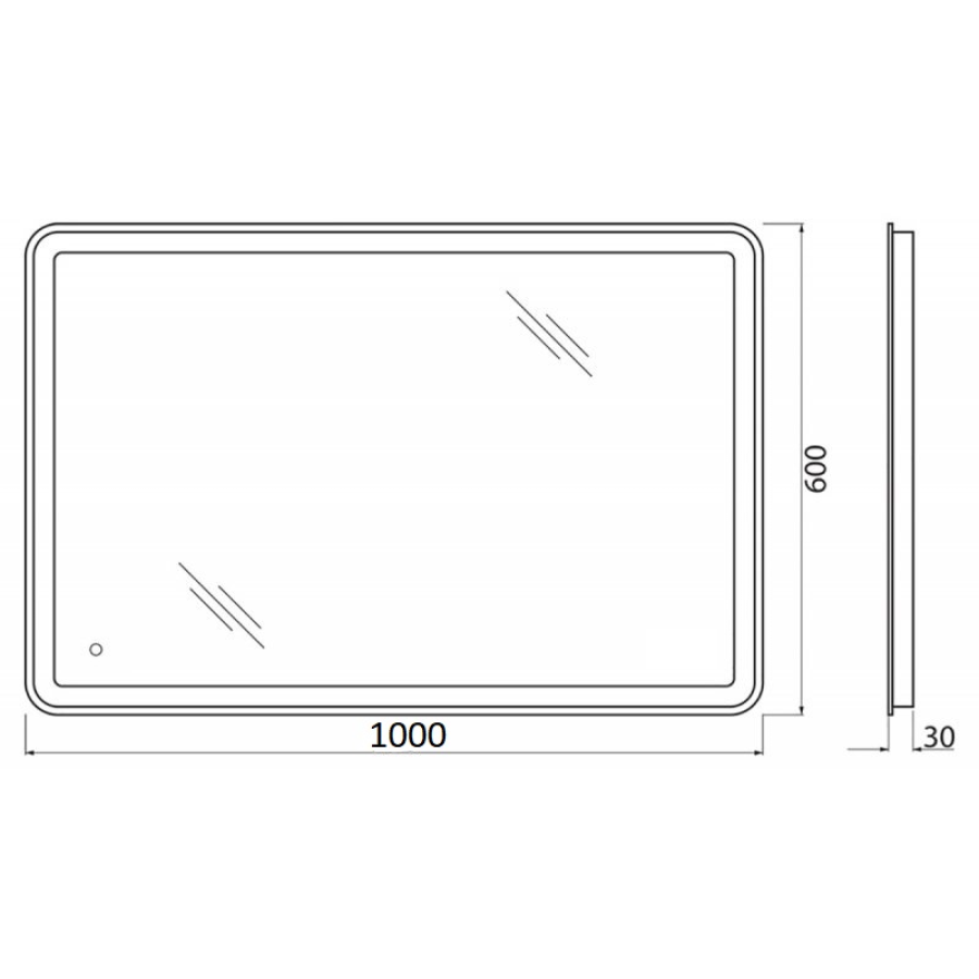 Зеркало BelBagno 100x60 SPC-MAR-1000-600-LED-TCH c сенсорным выключателем и подсветкой