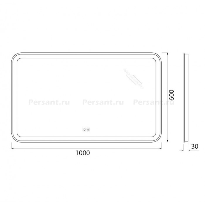 Зеркало BelBagno 100x60 SPC-MAR-1000-600-LED-TCH-WARM c подсветкой и антизапотевателем