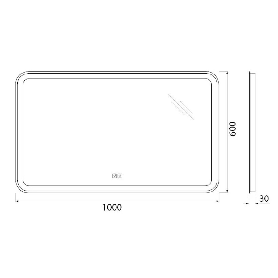 Зеркало BelBagno 100x60 SPC-MAR-1000-600-LED-TCH-WARM c подсветкой и антизапотевателем