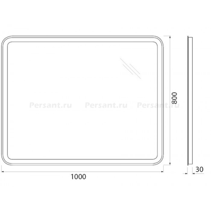 Зеркало BelBagno 100x80 SPC-MAR-1000-800-LED-BTN с кнопочным выключателем и подсветкой