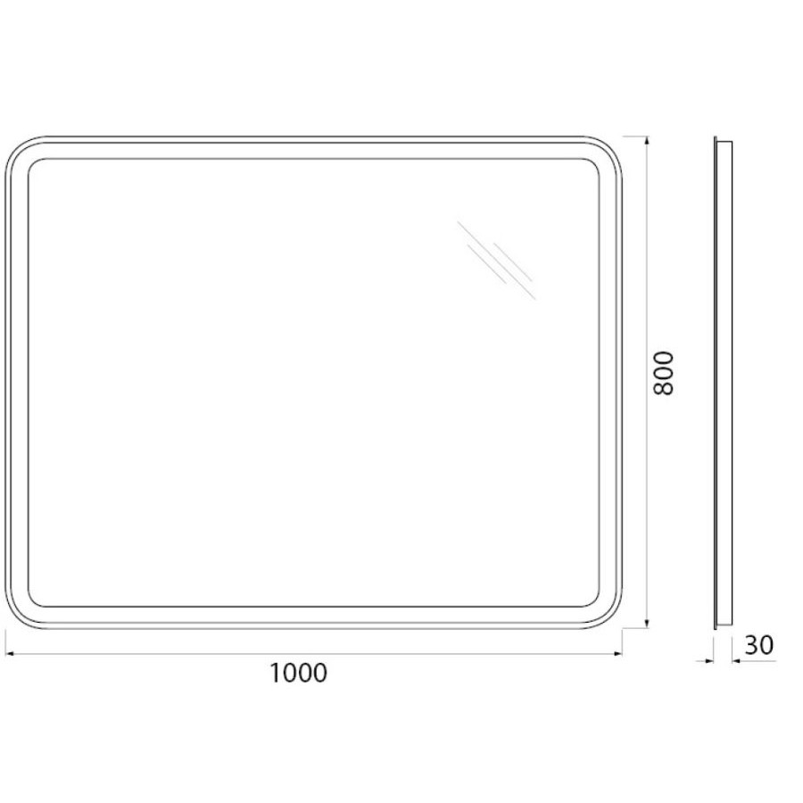 Зеркало BelBagno 100x80 SPC-MAR-1000-800-LED-BTN с кнопочным выключателем и подсветкой