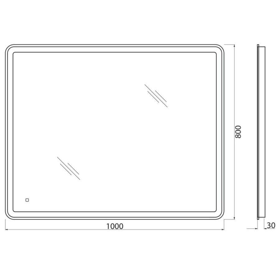 Зеркало BelBagno 100x80 SPC-MAR-1000-800-LED-TCH с подсветкой и сенсорным выключателем