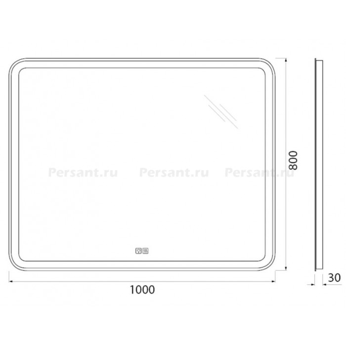 Зеркало BelBagno 100x80 SPC-MAR-1000-800-LED-TCH-WARM c подсветкой и антизапотевателем