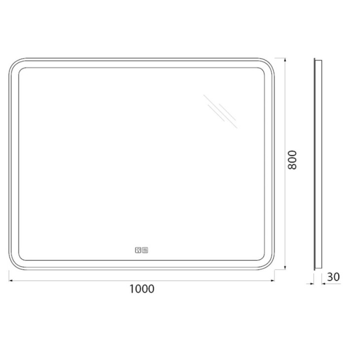 Зеркало BelBagno 100x80 SPC-MAR-1000-800-LED-TCH-WARM c подсветкой и антизапотевателем