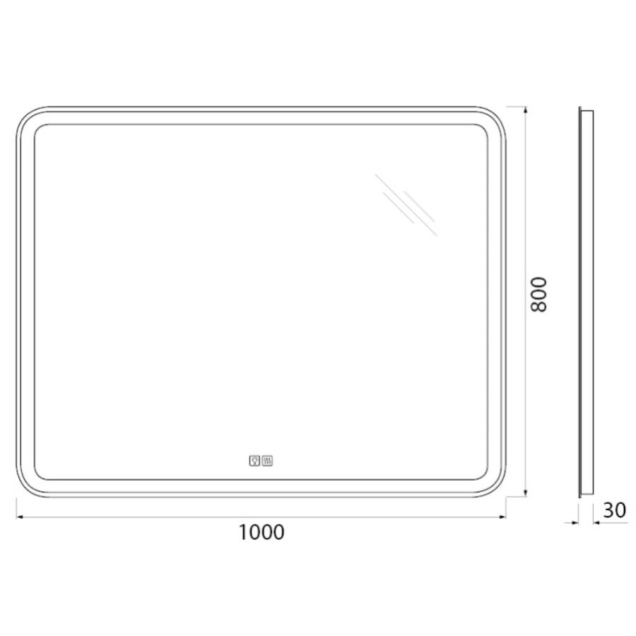 Зеркало BelBagno 100x80 SPC-MAR-1000-800-LED-TCH-WARM c подсветкой и антизапотевателем