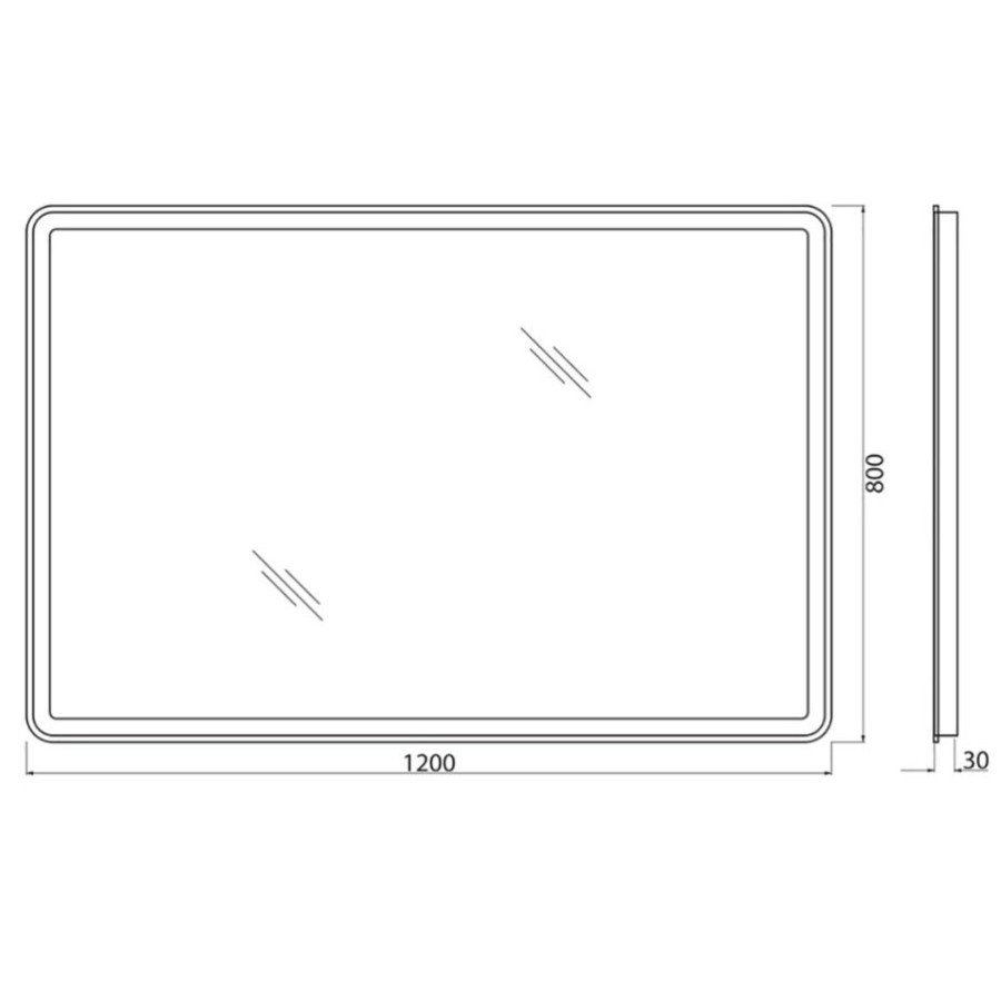 Зеркало BelBagno 120x80 SPC-MAR-1200-800-LED-BTN с кнопочным выключателем и подсветкой