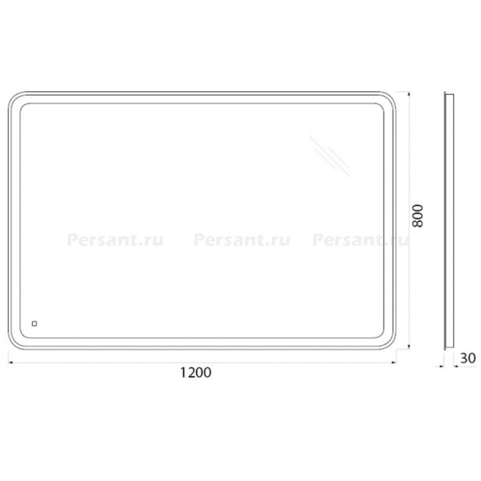 Зеркало BelBagno 120x80 SPC-MAR-1200-800-LED-TCH с подсветкой и сенсорным выключателем