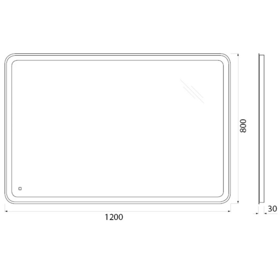 Зеркало BelBagno 120x80 SPC-MAR-1200-800-LED-TCH с подсветкой и сенсорным выключателем