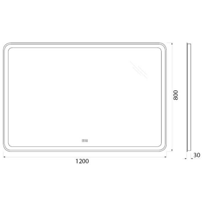 Зеркало BelBagno 120x80 SPC-MAR-1200-800-LED-TCH-WARM c подсветкой и антизапотевателем