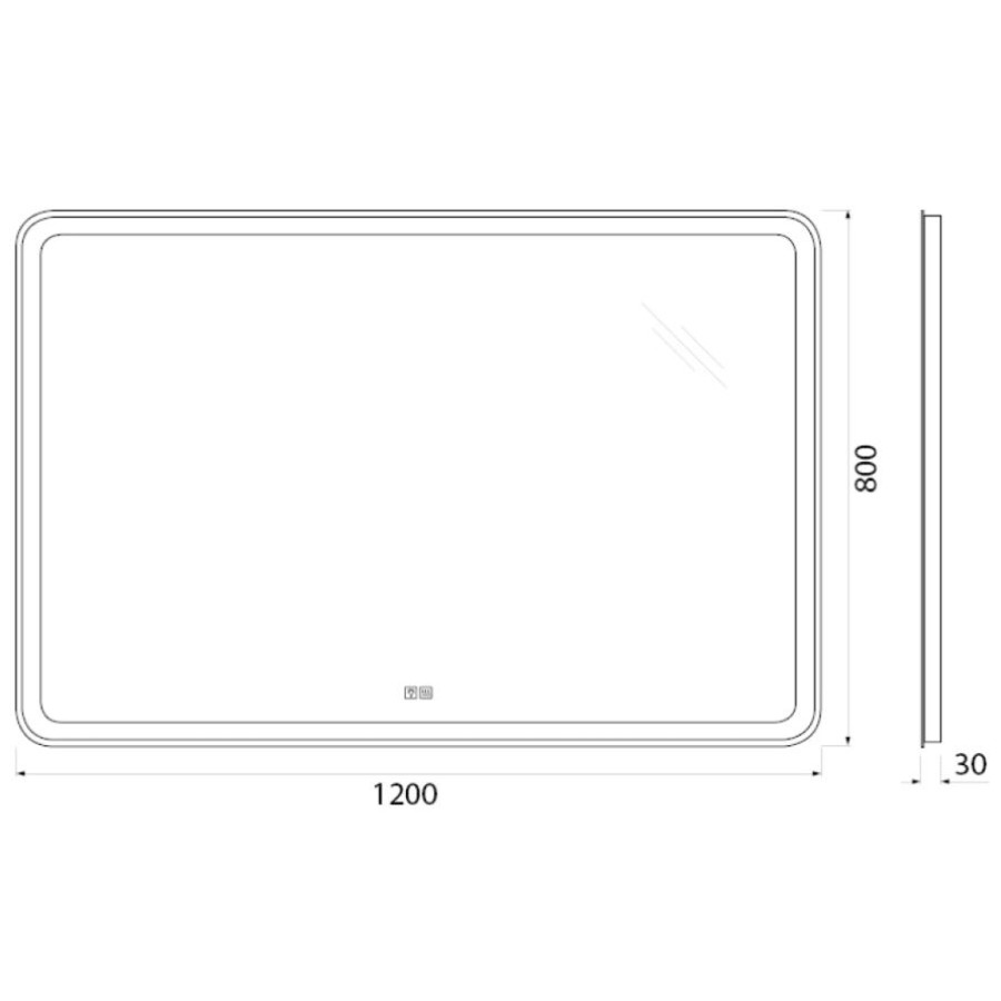 Зеркало BelBagno 120x80 SPC-MAR-1200-800-LED-TCH-WARM c подсветкой и антизапотевателем