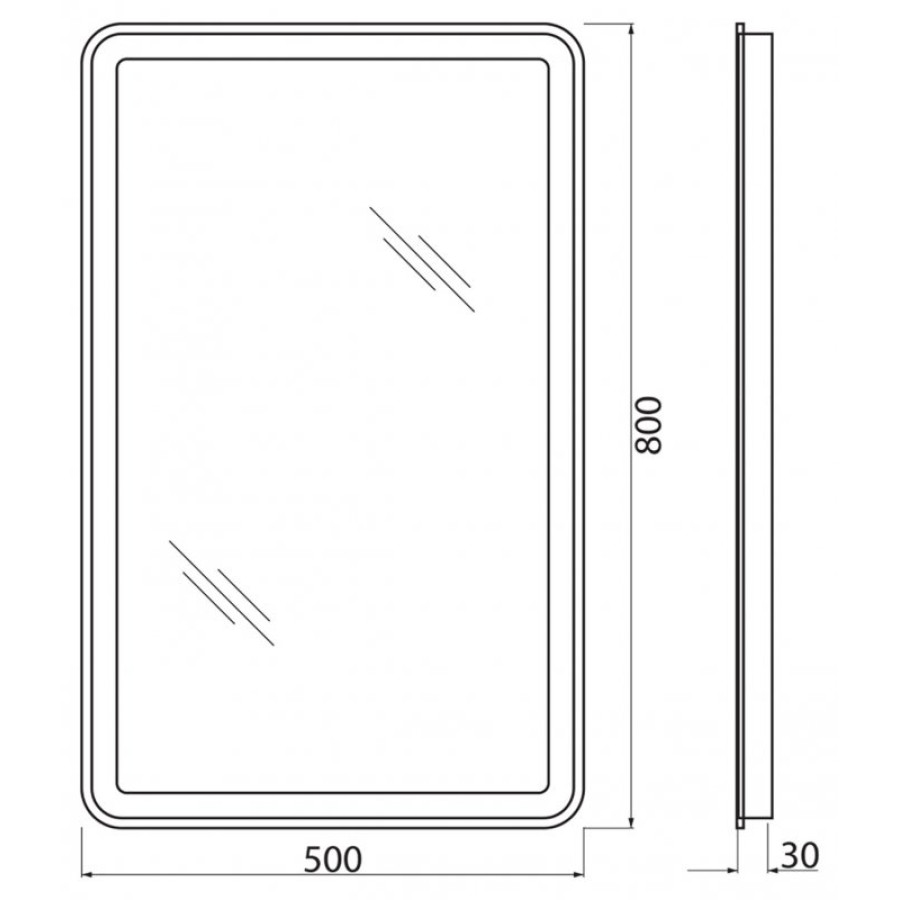 Зеркало BelBagno 50x80 SPC-MAR-500-800-LED-TCH с сенсорным выключателем и подсветкой