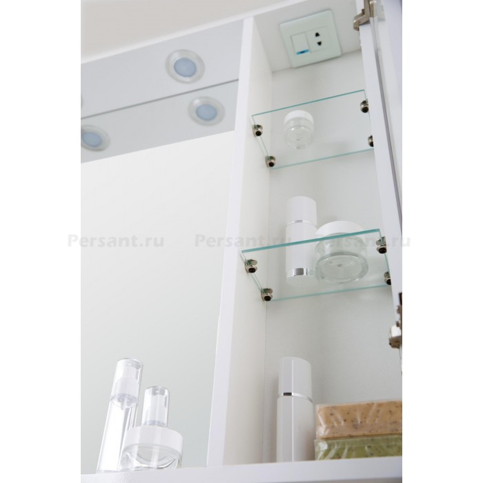 Зеркало-шкаф BelBagno Marino 80 MARINO-SPC-800/750-1A-BL-P-R с подсветкой Bianco Lucido