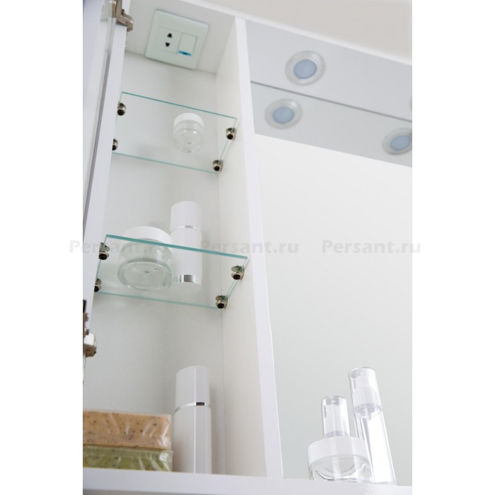 Зеркало-шкаф BelBagno Marino 90 MARINO-SPC-900/750-1A-BL-P-L с подсветкой Bianco Lucido