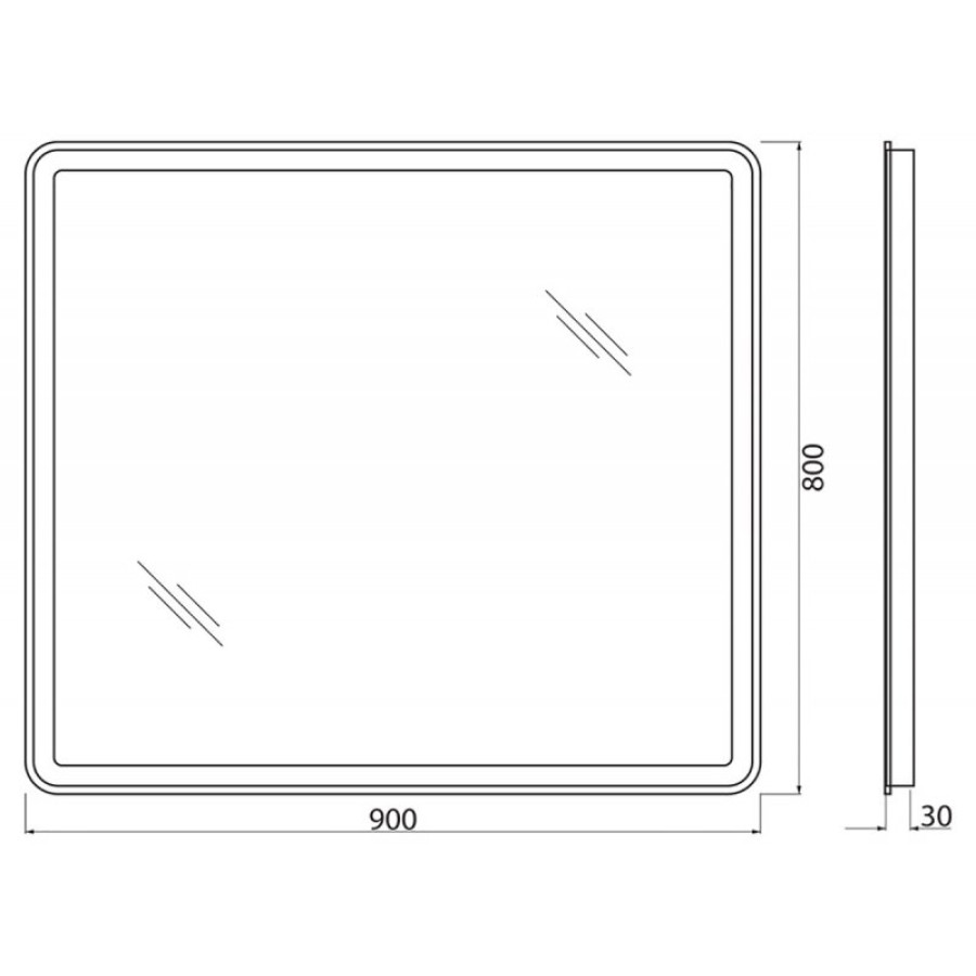 Зеркало BelBagno 90x80 SPC-MAR-900-800-LED-TCH с сенсорным выключателем и подсветкой