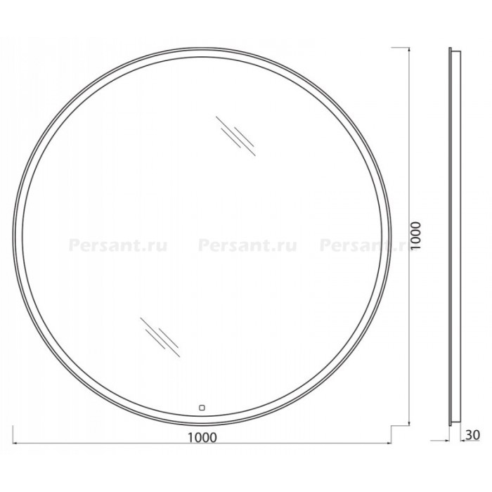 Зеркало BelBagno 100 SPC-RNG-1000-LED-TCH-WARM с подсветкой и антизапотевателем