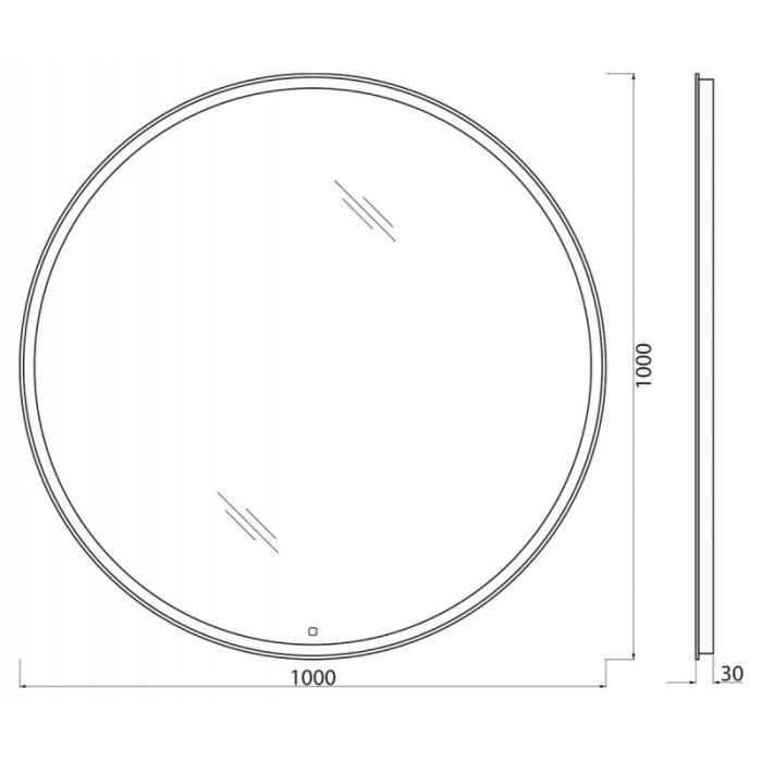 Зеркало BelBagno 100 SPC-RNG-1000-LED-TCH с подсветкой с сенсорным выключателем
