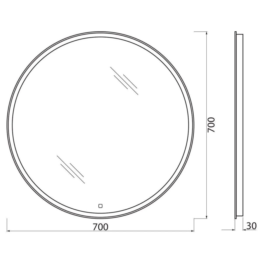 Зеркало BelBagno 70 SPC-RNG-700-LED-TCH с подсветкой с сенсорным выключателем